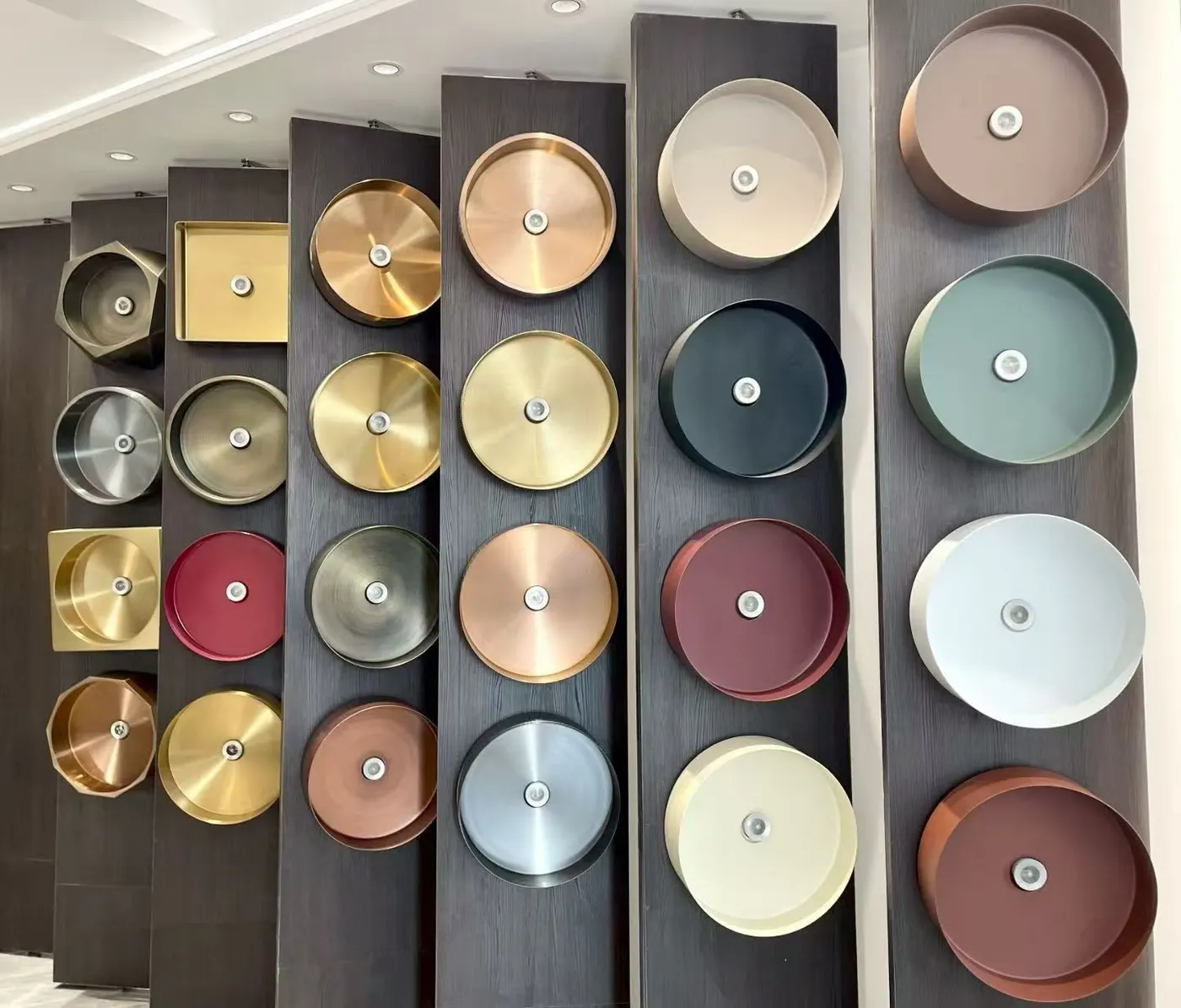 Commercial stainless steel bathroom products display