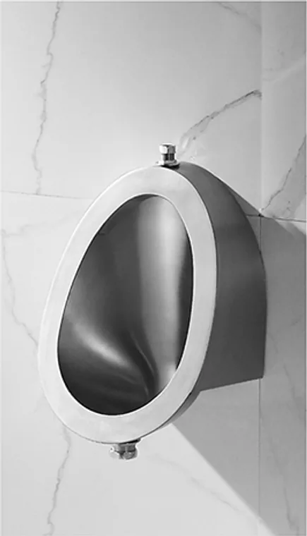 A stainless steel urinal designed for commercial bathroom, hospitality and public sanitary projects.