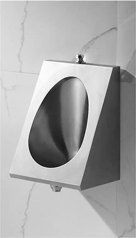 A stainless steel urinal designed for commercial bathroom, hospitality and public sanitary projects.