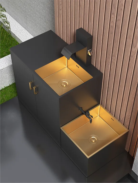 A stainless steel outdoor series designed for commercial bathroom, hospitality and public sanitary projects.