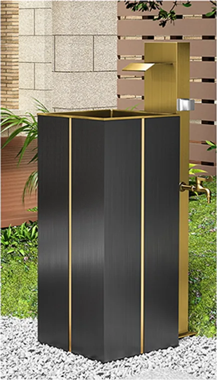 A stainless steel pedestal basin designed for commercial bathroom, hospitality and public sanitary projects.