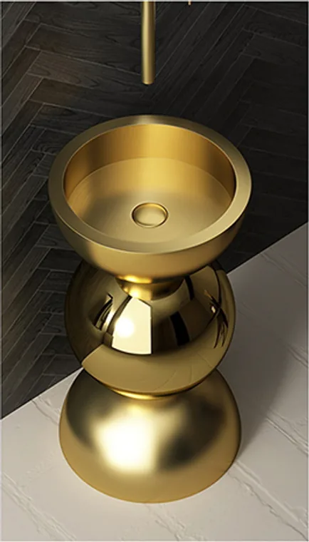 A stainless steel pedestal basin designed for commercial bathroom, hospitality and public sanitary projects.