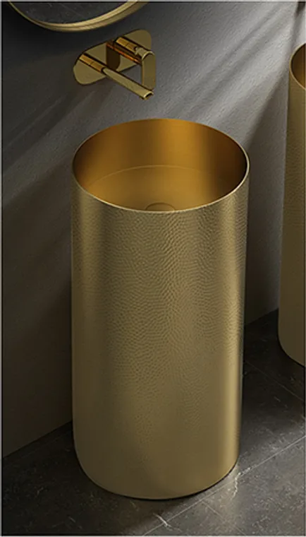 A stainless steel pedestal basin designed for commercial bathroom, hospitality and public sanitary projects.