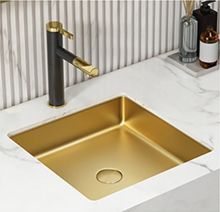 A stainless steel counter basin designed for commercial bathroom, hospitality and public sanitary projects.