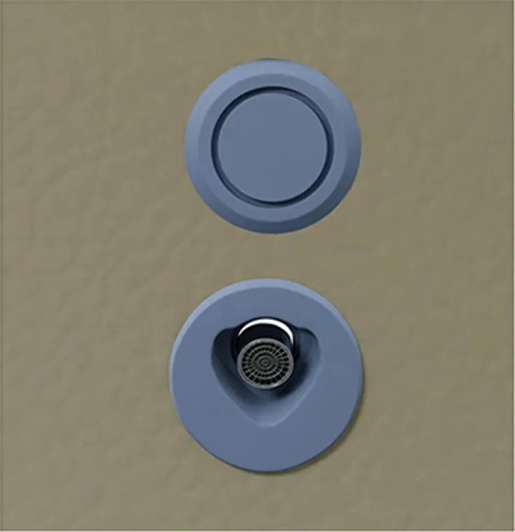 A stainless steel prison hardware designed for commercial bathroom, hospitality and public sanitary projects.